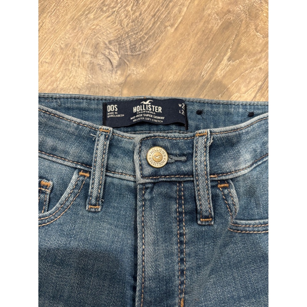 Hollister Womens Mid-Rise Super‎ Skinny Ankle Denim Jeans W23 L26 - Picture 2 of 4